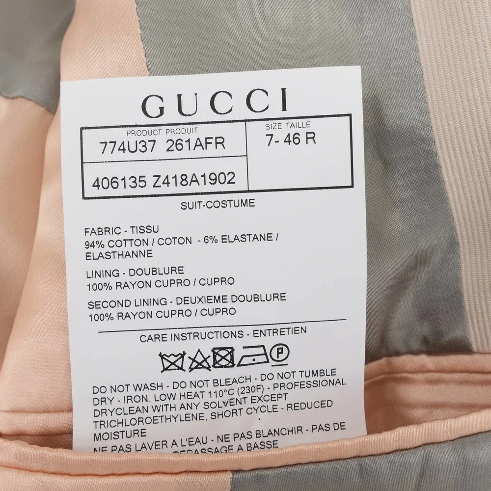 GUCCI Formal Jacket and Pants Cotton Men's 46 Beige